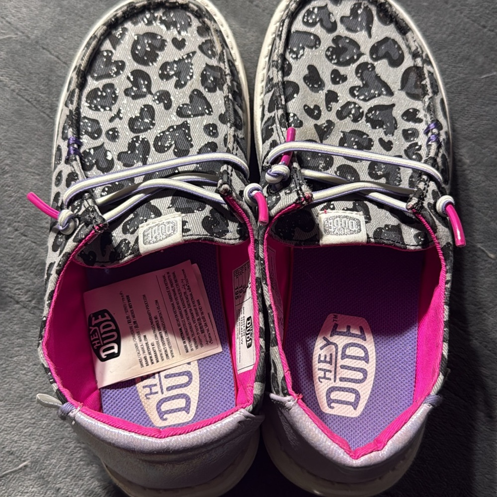 Hey Dude Kids Sneakers - Black and Pink Leopard